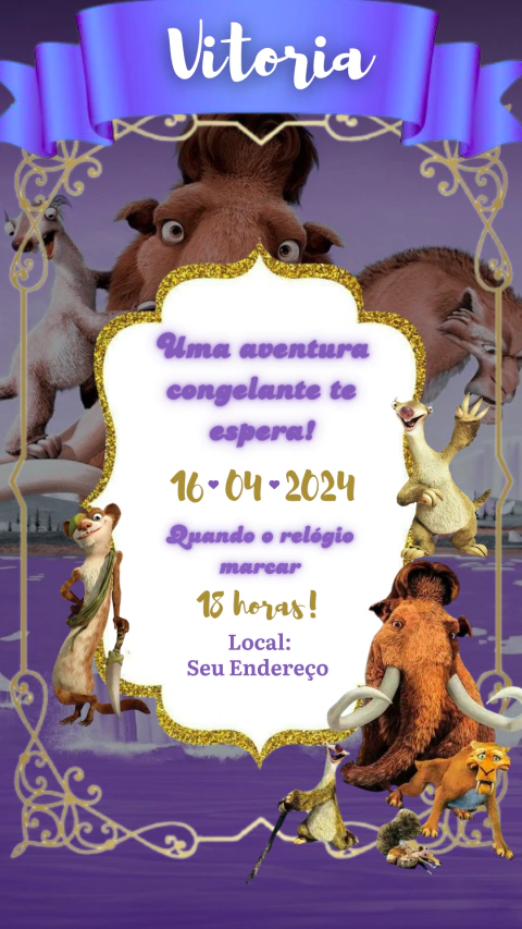 Convite de Aniversário A Era do Gelo - comprar online