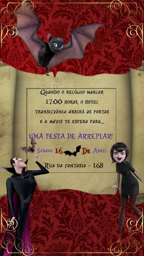 Convite de Aniversário Hotel Transilvânia - comprar online