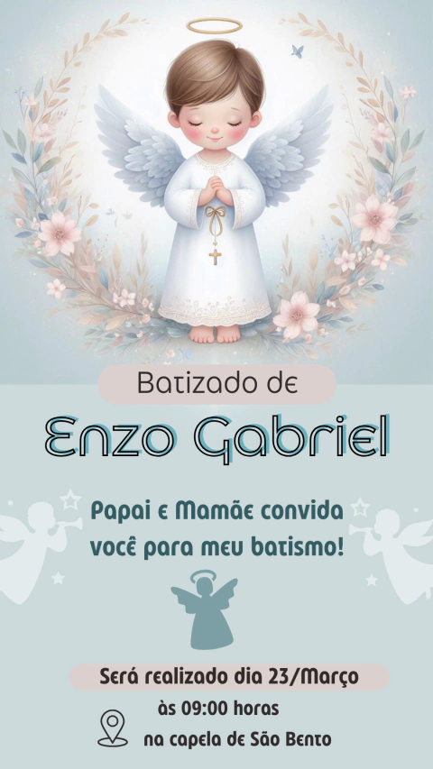 Convite Digital Batizado - comprar online