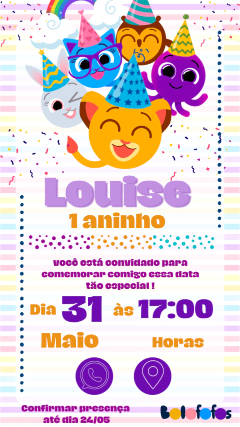 Convite de Aniversário Interativo Bolofofos - comprar online