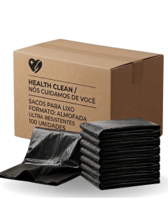 Saco para Lixo 100L Preto 12 Micra Reforçado Pacote Com 5KG - Health Clean