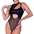 Body Cortesã Sexy Em Arrastão e Lycra Cirrê - Lingerie Sensualle