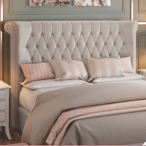 Cabeceira Estofada Cama Box Casal 1,40 Miraggio para Quarto em Linho Cinza - Larbelle - comprar online