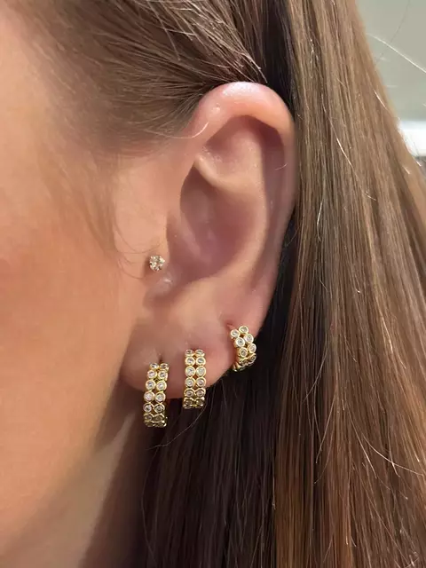 Brincos Folheados a Ouro 18K com Zircônias – Trio Elegante e Sofisticado