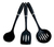 Set Utensillos Antiadherente X 3 Teflon Color Negro Puerto 5