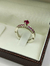 Anel de Formatura em Ouro Branco 18k | Pedra Rosa - comprar online