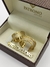 Aliança de Ouro 18k 8mm | Todo Trabalhado com Detalhes Diamantado em Ouro Branco ao Centro - comprar online