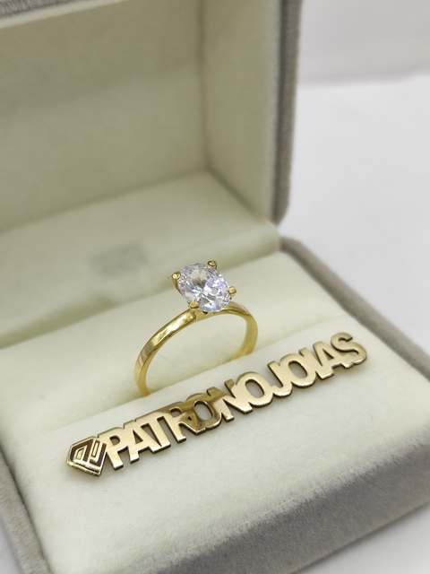 Anel Solitário com Pedra Única em Ouro 18k | Patrono Joias - comprar online