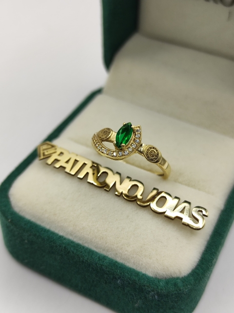 Anel de Formatura em Ouro 18k | Cravejado em Pedras | Curso Enfermagem - comprar online