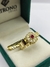 Anel de Formatura em Ouro 18k | Cravejado | Pedra Vermelha - comprar online