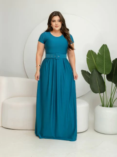 Vestido Longo Azul Petroleo - comprar online
