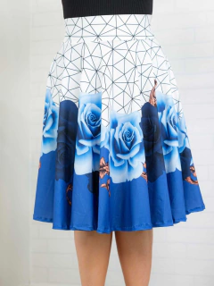 Saia Suplex Azul Florida 360 Graus - Ju Fashion Moda Cristã