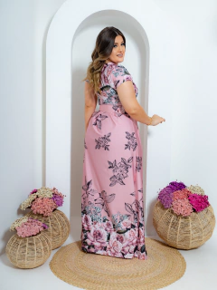 Vestido Longo Rosa Florido na internet
