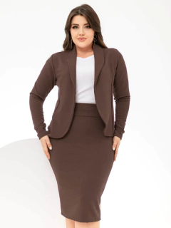 Conjunto Secretária Marrom - Ju Fashion Moda Cristã