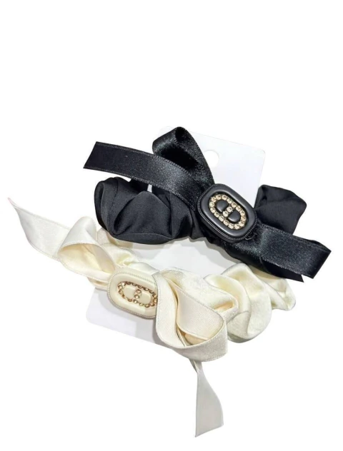 Duo de Scrunchies de Cetim Premium - Consultar Cores