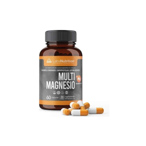 Multi Magnesio 500mg 60 Cáps Labs Nutrition Con 5 Tipos Magnesio Alto Absorción