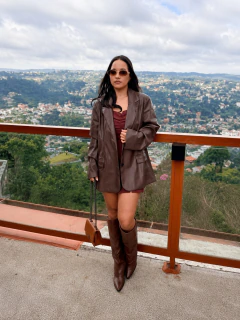 Blazer Couro Oversized