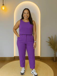 Conjunto Alfaiataria Calça + Cropped