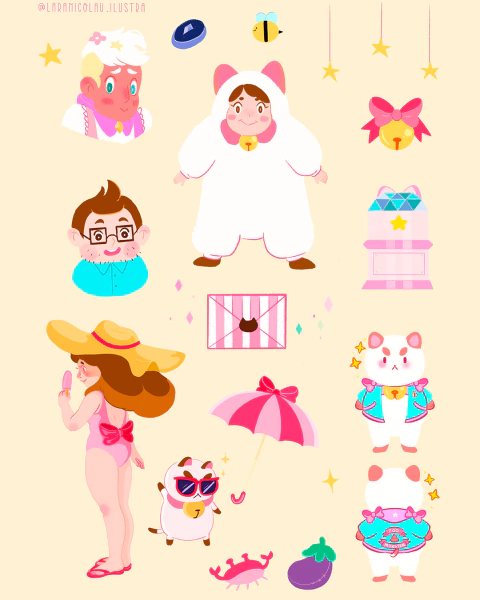 Cartela de Adesivos Bee and Puppycat - comprar online