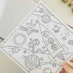 Livro de Colorir Espaço Sideral - Lavanda - Álbuns e papelaria