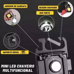 Mini Lanterna Portátil com Chaveiro E Abridor De Garrafa - comprar online
