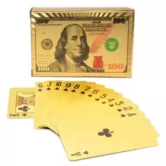 Baralho Dólar Cartão De Jogo Dourado 24K Prova D'água - comprar online