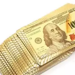 Imagem do Baralho Dólar Cartão De Jogo Dourado 24K Prova D'água