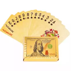 Baralho Dólar Cartão De Jogo Dourado 24K Prova D'água - comprar online