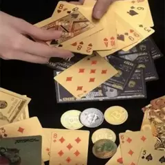 Baralho Dólar Cartão De Jogo Dourado 24K Prova D'água na internet