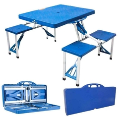 Mesa de Camping com 4 Cadeiras Dobráveis