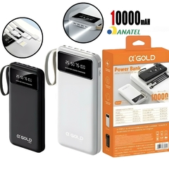 Carregador Portátil 4 Saídas Visor e Lanterna 10000mAh