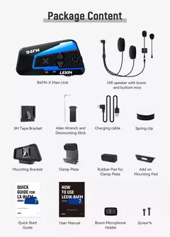 Intecomunicador Lexin B4FM-X Bluetooth 5.0 - comprar online