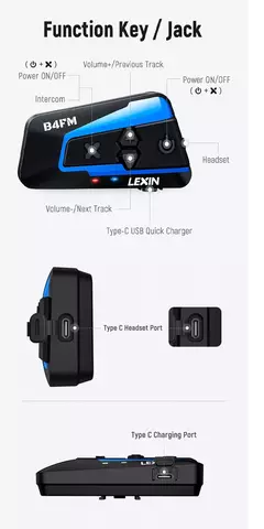 Intecomunicador Lexin B4FM-X Bluetooth 5.0 na internet