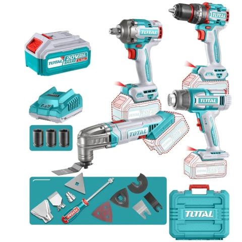 Kit Total 4 en 1 - Taladro + Pistola de calor + Llave de impacto + Multiherramienta - comprar online