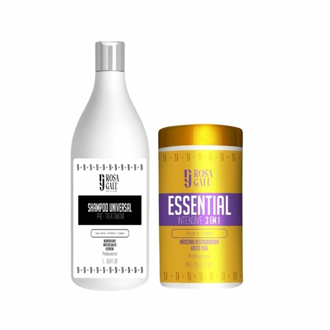 KIT RESTAURAÇÃO CAPILAR PROFISSIONAL ROSA GALL 1KG