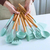 Kit Jogo de Cozinha Silicone, Utensílios e para Cozinheiro Cabo de Madeira Master Chef