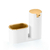 KIT LIXEIRA 5L PORTA DETERGENTE LÍQUIDO BRANCO COM DOURADO FOSCO - loja online