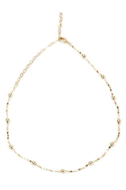 Choker Diamantada e Esferas com Banho em Ouro - comprar online
