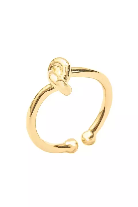 Anel Entrelaço Pequeno com Banho em Ouro 18k - comprar online