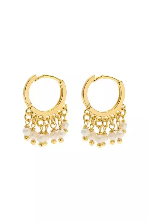 Argola de Mini Pérolas Shell com Banho em Ouro 18k - comprar online