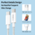 Cabo USB-C | USB-C - Nylon Trançado 100w - 2 metros | R6 Rock Space - Branco - Prime Club Shop