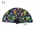 1pc ventilador dobrável de bambu/plástico osso ventilador colorido rave fãs v