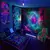 Tapeçaria fluorescente UV fluorescente psicodélica cogumelo suspenso na parede - comprar online