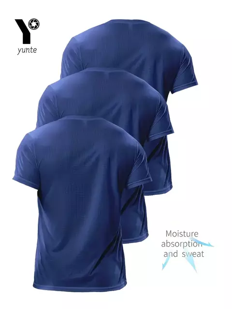 Camiseta de pescoço azul marinho ultraleve