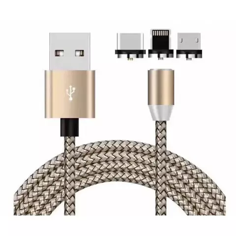 Cabo Usb Carregador Magnético 3 Em 1 Tipo C