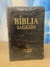 Bíblia Sagrada G letra gigante - capa couro preto com índice lateral