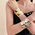 Urban Glow Cuff – Bracelete Feminino Estilo Punk Metálico com Design Irregular e Fashionista - comprar online