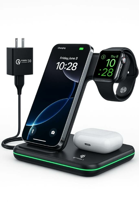 Carregador sem fio 3 em 1 e Suporte Magnético para celular - comprar online