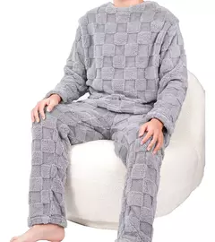 ¡COMBO INVIERNO 2X1! PIJAMA POLAR TERMICO DE HOMBRE + PANTUFLAS TERMICAS en internet