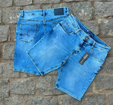 Bermuda Masculina Jeans RSVA 98% Algodão 2% Elastano Slim Fit - comprar online